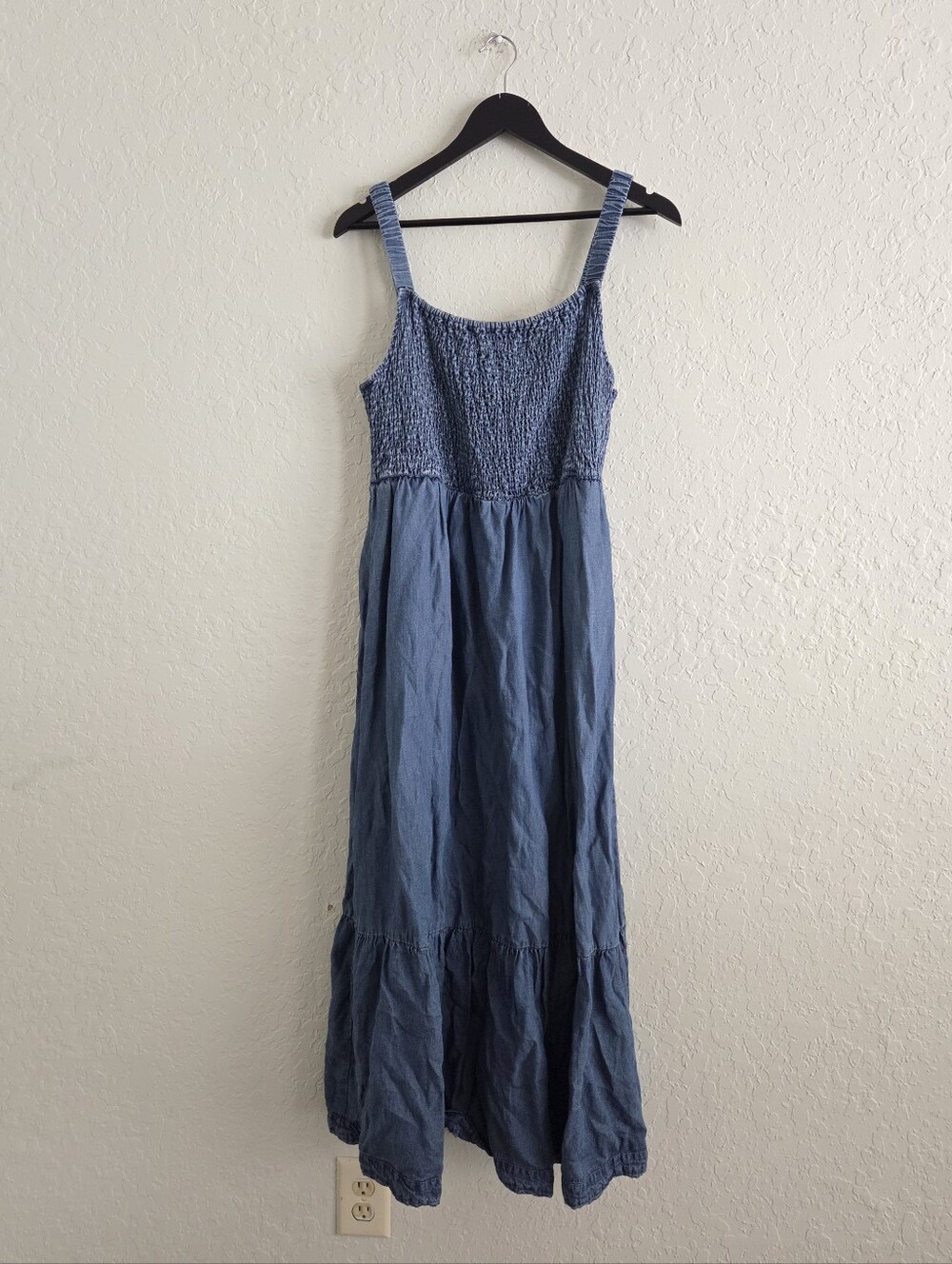 Marine Layer Selene Chambray Denim Midi Dress